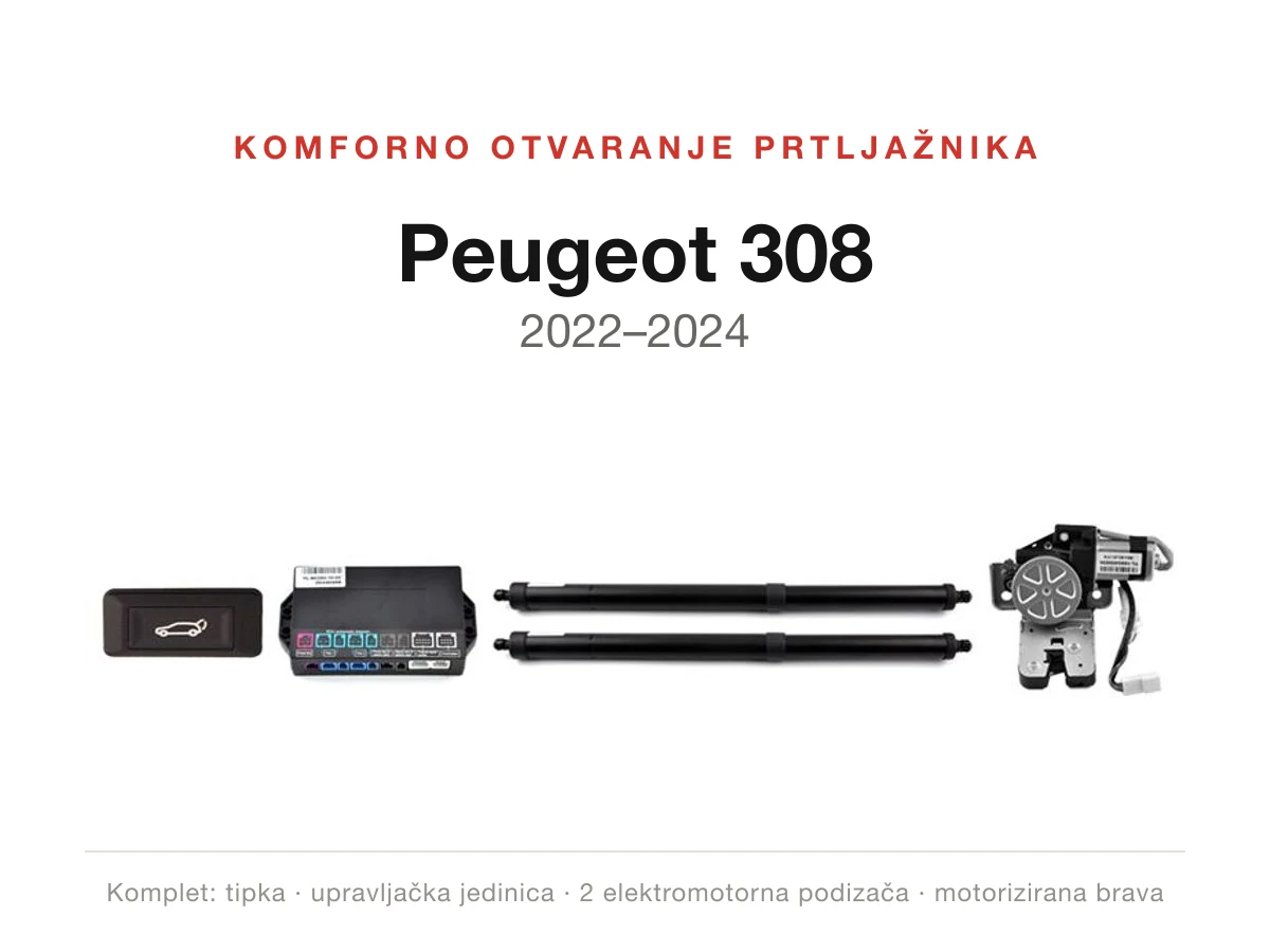 Komforno otvaranje prtljažnika za Peugeot 308 2022–2024 – WITSON DWM1075